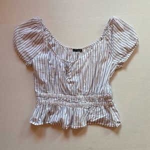 Abercrombie Striped Off the Shoulder top size M
